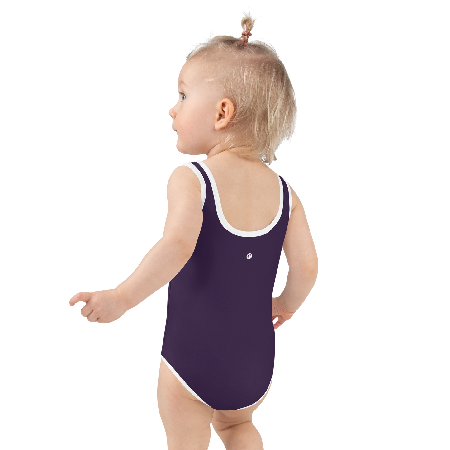 Michigan Upper Peninsula Toddler Swimsuit (w/ UP Outline) | Blackcurrant