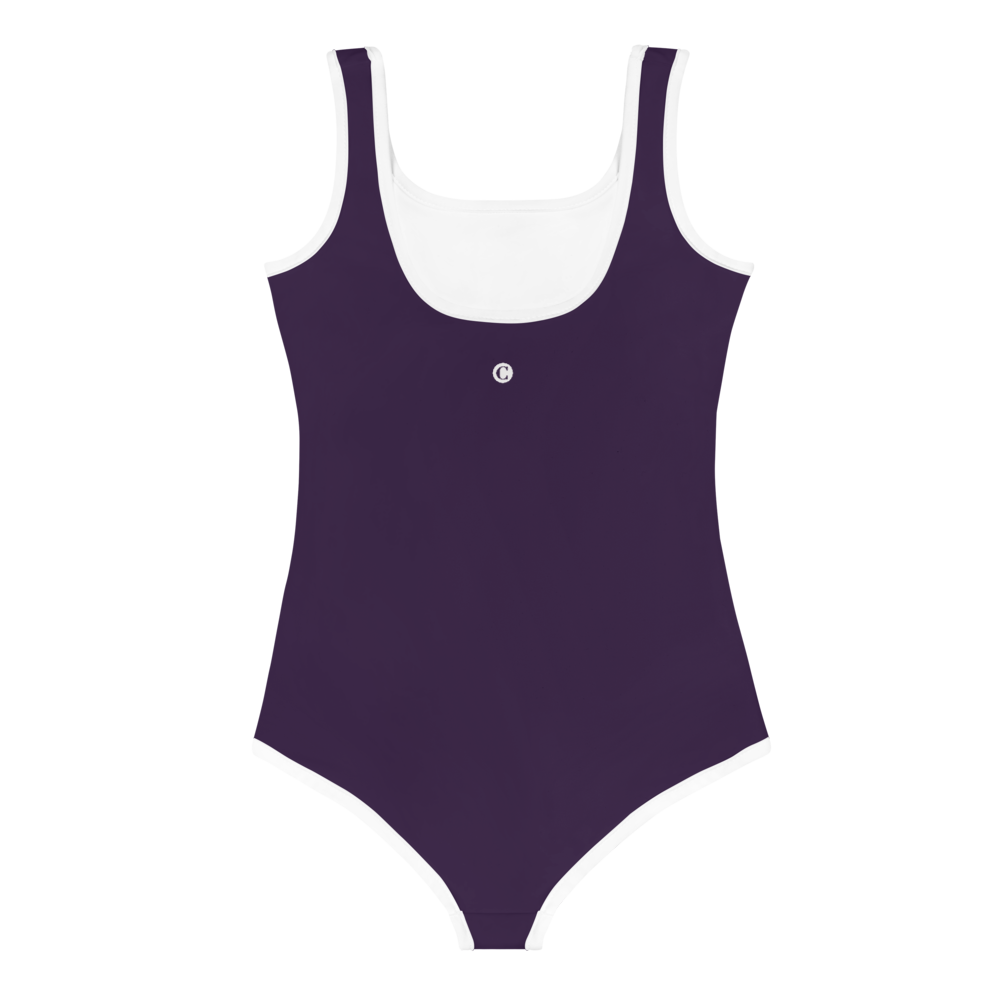 Michigan Upper Peninsula Toddler Swimsuit (w/ UP Outline) | Blackcurrant