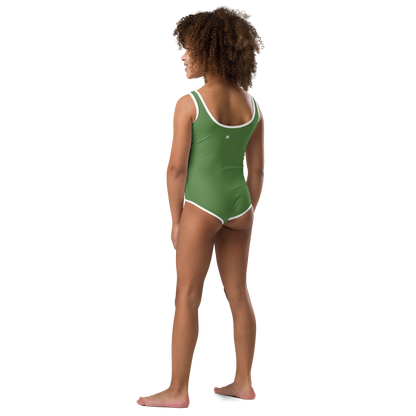 Michigan Upper Peninsula Toddler Swimsuit (w/ UP Outline) | Pine Green