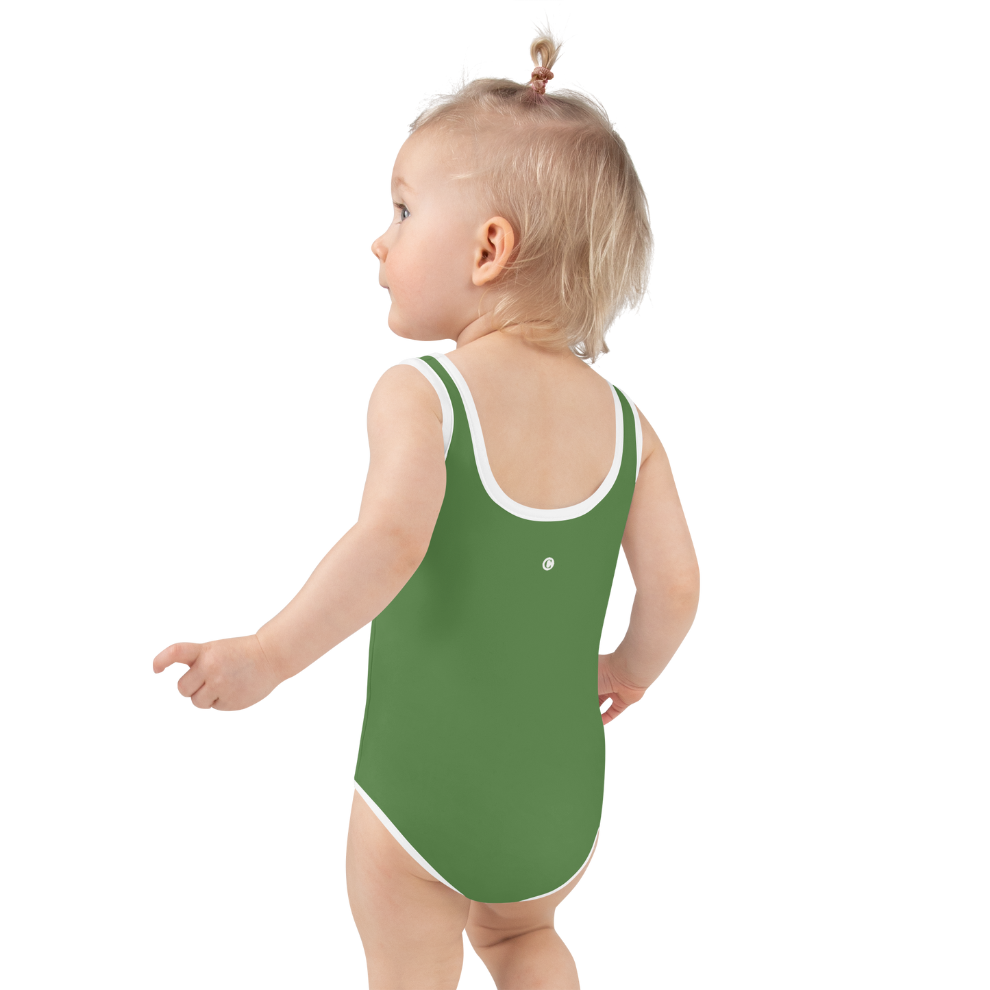 Michigan Upper Peninsula Toddler Swimsuit (w/ UP Outline) | Pine Green