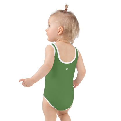 Michigan Upper Peninsula Toddler Swimsuit (w/ UP Outline) | Pine Green