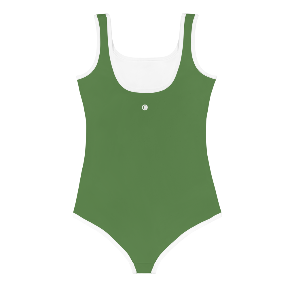 Michigan Upper Peninsula Toddler Swimsuit (w/ UP Outline) | Pine Green