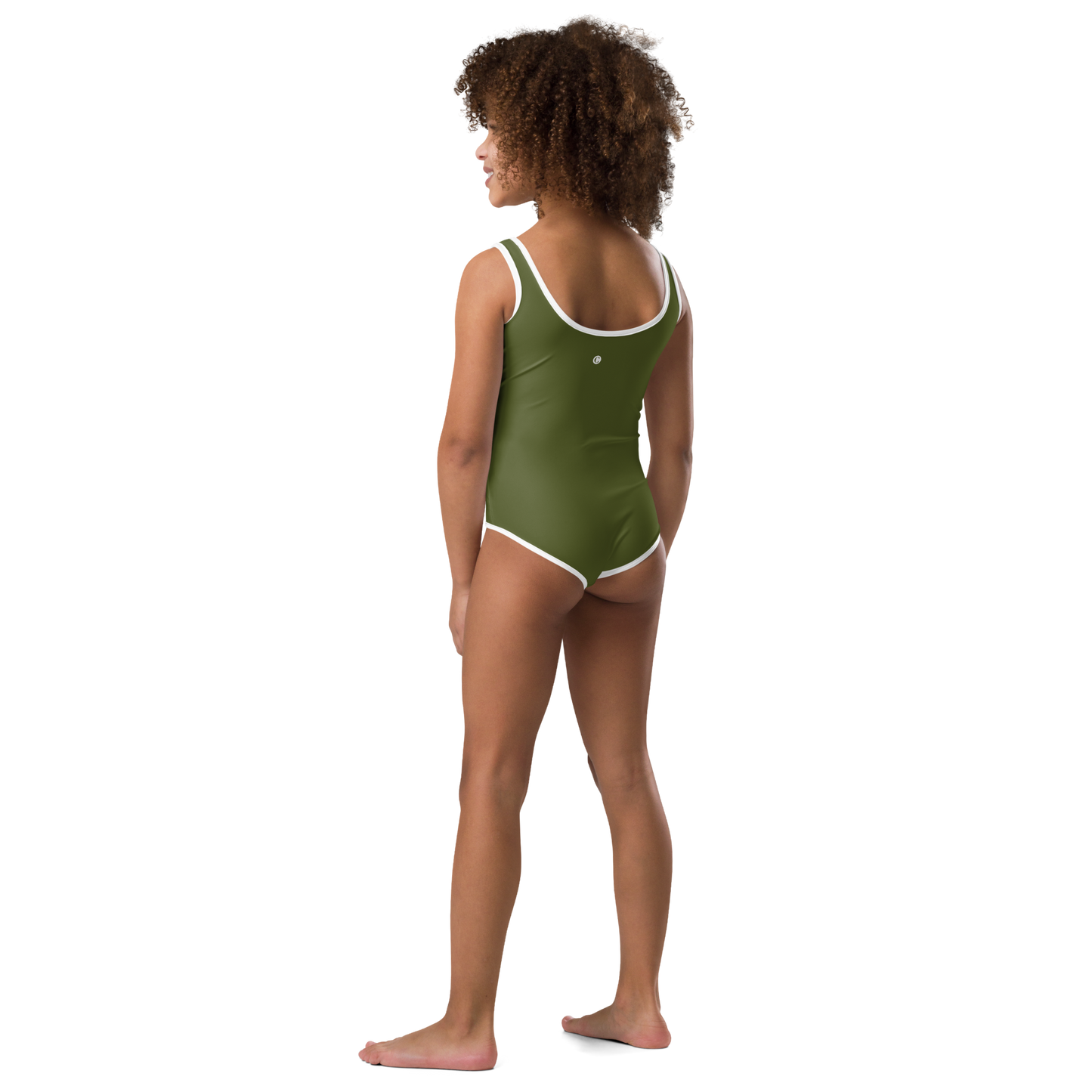 Michigan Upper Peninsula Toddler Swimsuit (w/ UP Outline) | Army Green