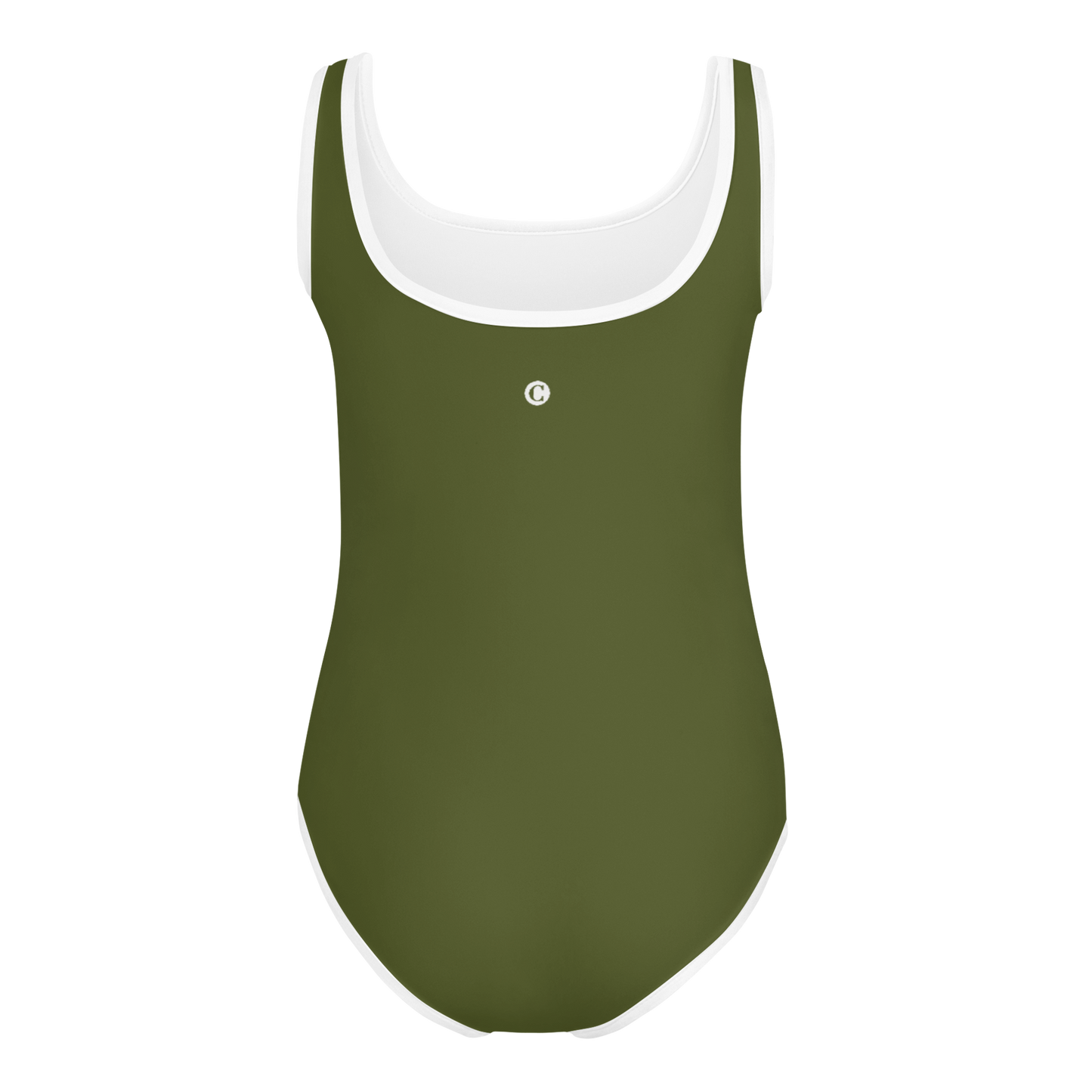 Michigan Upper Peninsula Toddler Swimsuit (w/ UP Outline) | Army Green