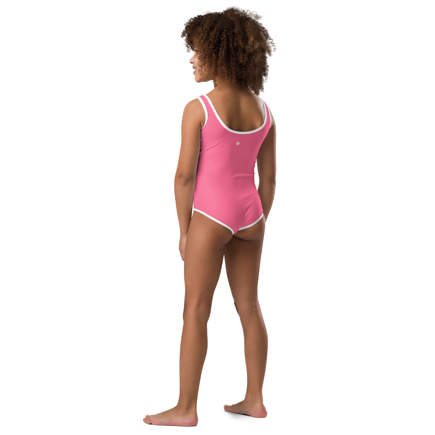 Michigan Upper Peninsula Toddler Swimsuit (w/ UP Outline) | Rhodochrosite Pink