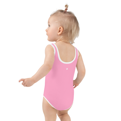 Michigan Upper Peninsula Toddler Swimsuit (w/ UP Outline) | '67 Caddie Pink