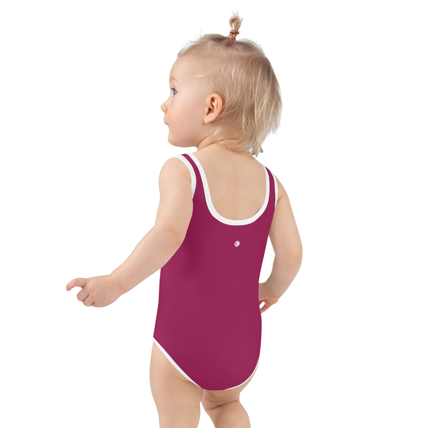 Michigan Upper Peninsula Toddler Swimsuit (w/ UP Outline) | Ruby Red