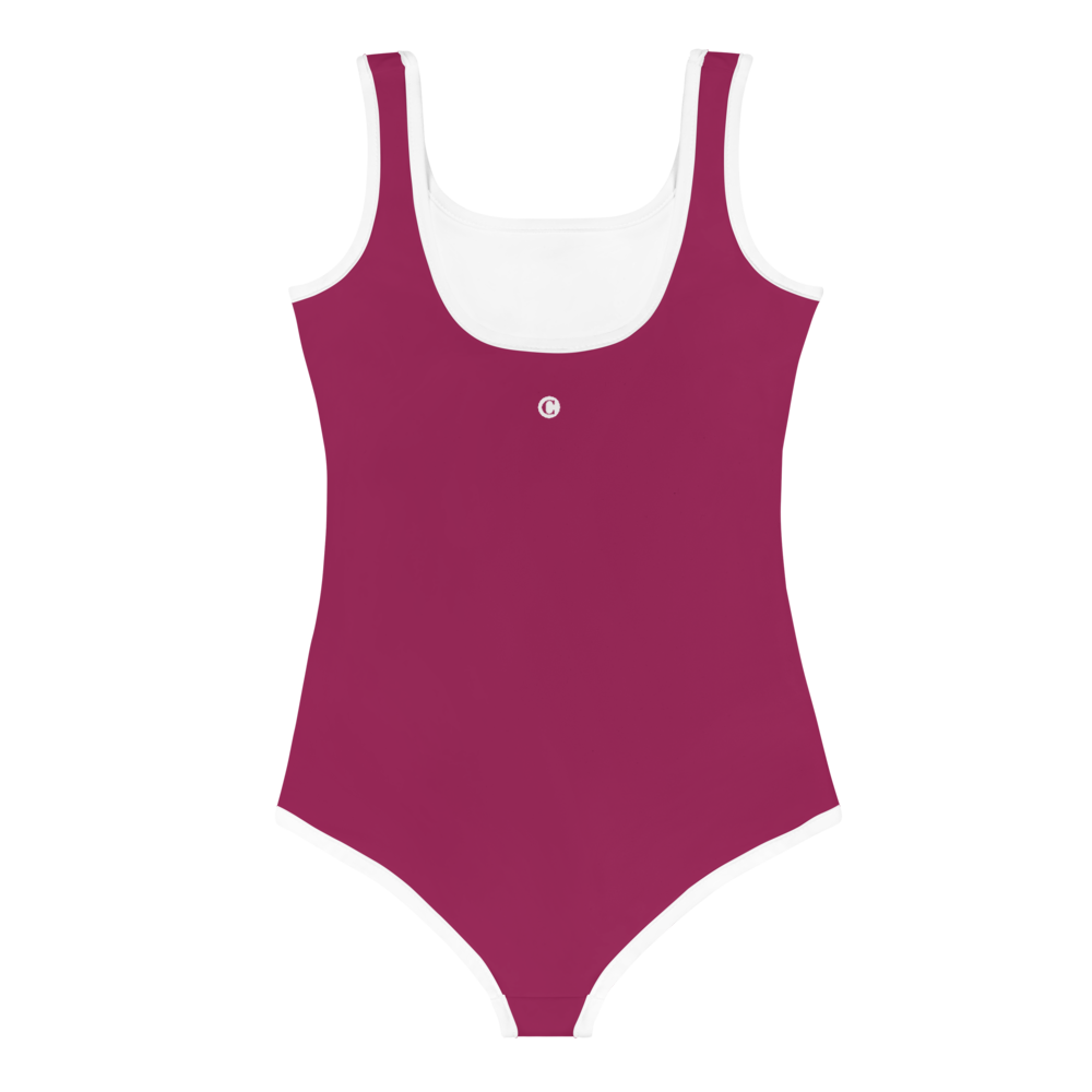 Michigan Upper Peninsula Toddler Swimsuit (w/ UP Outline) | Ruby Red