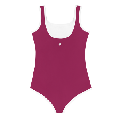 Michigan Upper Peninsula Toddler Swimsuit (w/ UP Outline) | Ruby Red