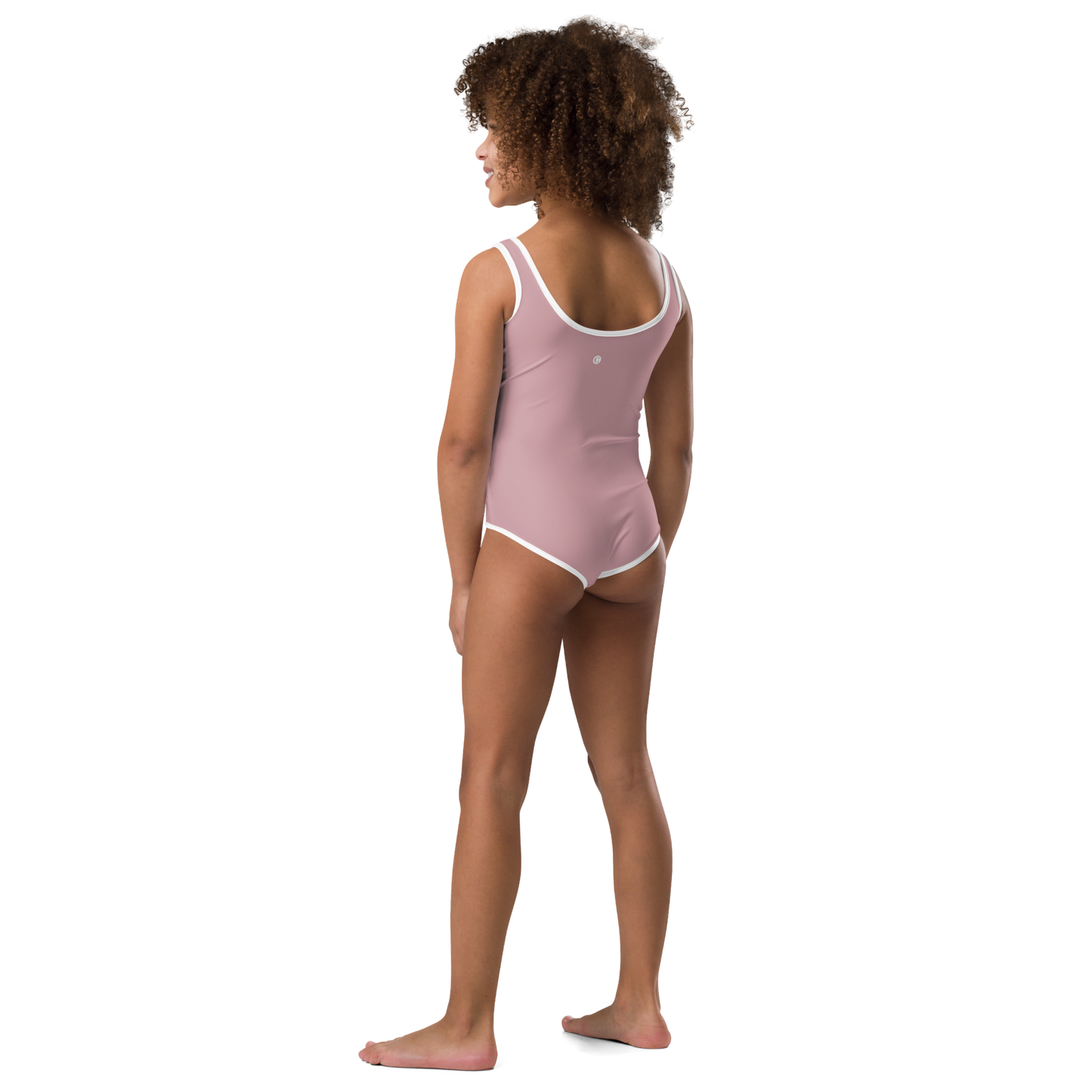 Michigan Upper Peninsula Toddler Swimsuit (w/ UP Outline) | Cherry Blossom Pink