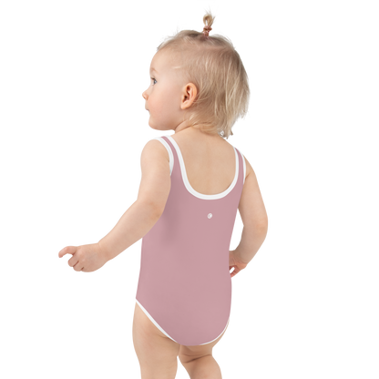 Michigan Upper Peninsula Toddler Swimsuit (w/ UP Outline) | Cherry Blossom Pink