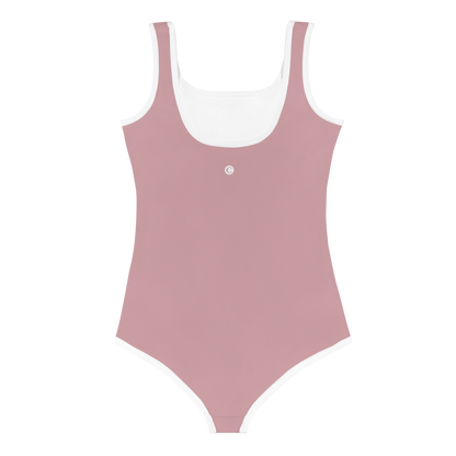 Michigan Upper Peninsula Toddler Swimsuit (w/ UP Outline) | Cherry Blossom Pink