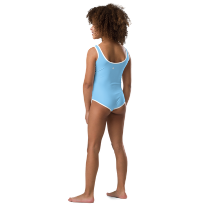 Michigan Upper Peninsula Toddler Swimsuit (w/ UP Outline) | DTW Blue