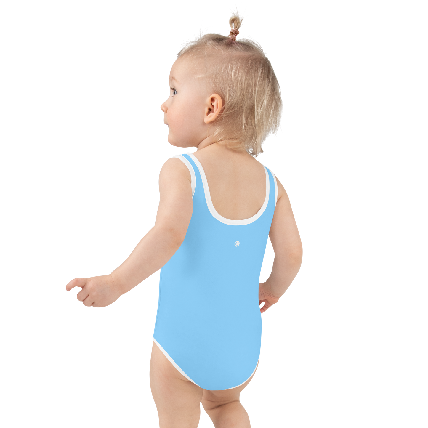 Michigan Upper Peninsula Toddler Swimsuit (w/ UP Outline) | DTW Blue