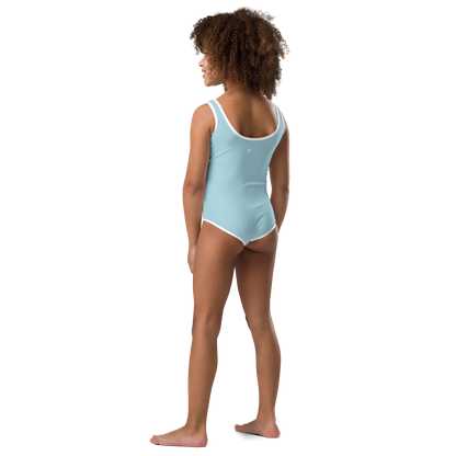 Michigan Upper Peninsula Toddler Swimsuit (w/ UP Outline) | '58 Caddie Blue