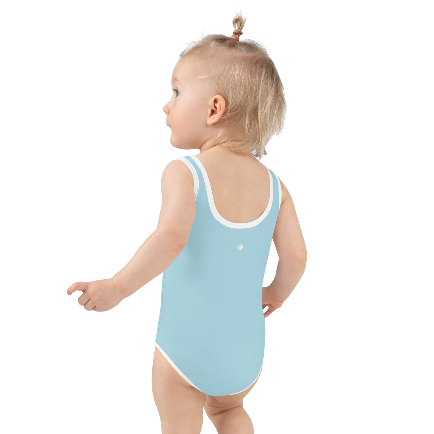 Michigan Upper Peninsula Toddler Swimsuit (w/ UP Outline) | '58 Caddie Blue