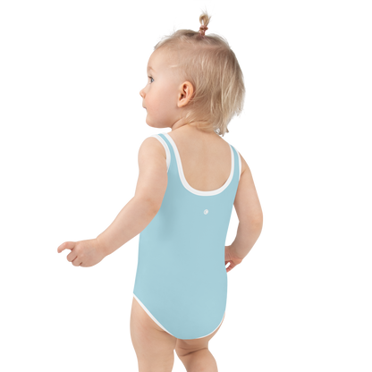 Michigan Upper Peninsula Toddler Swimsuit (w/ UP Outline) | '58 Caddie Blue