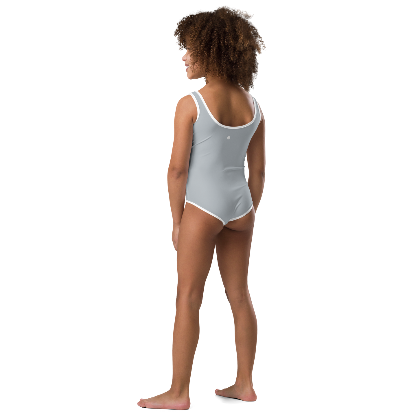 Michigan Upper Peninsula Toddler Swimsuit (w/ UP Outline) | Silver