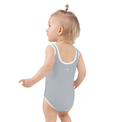 Michigan Upper Peninsula Toddler Swimsuit (w/ UP Outline) | Silver