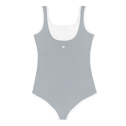 Michigan Upper Peninsula Toddler Swimsuit (w/ UP Outline) | Silver