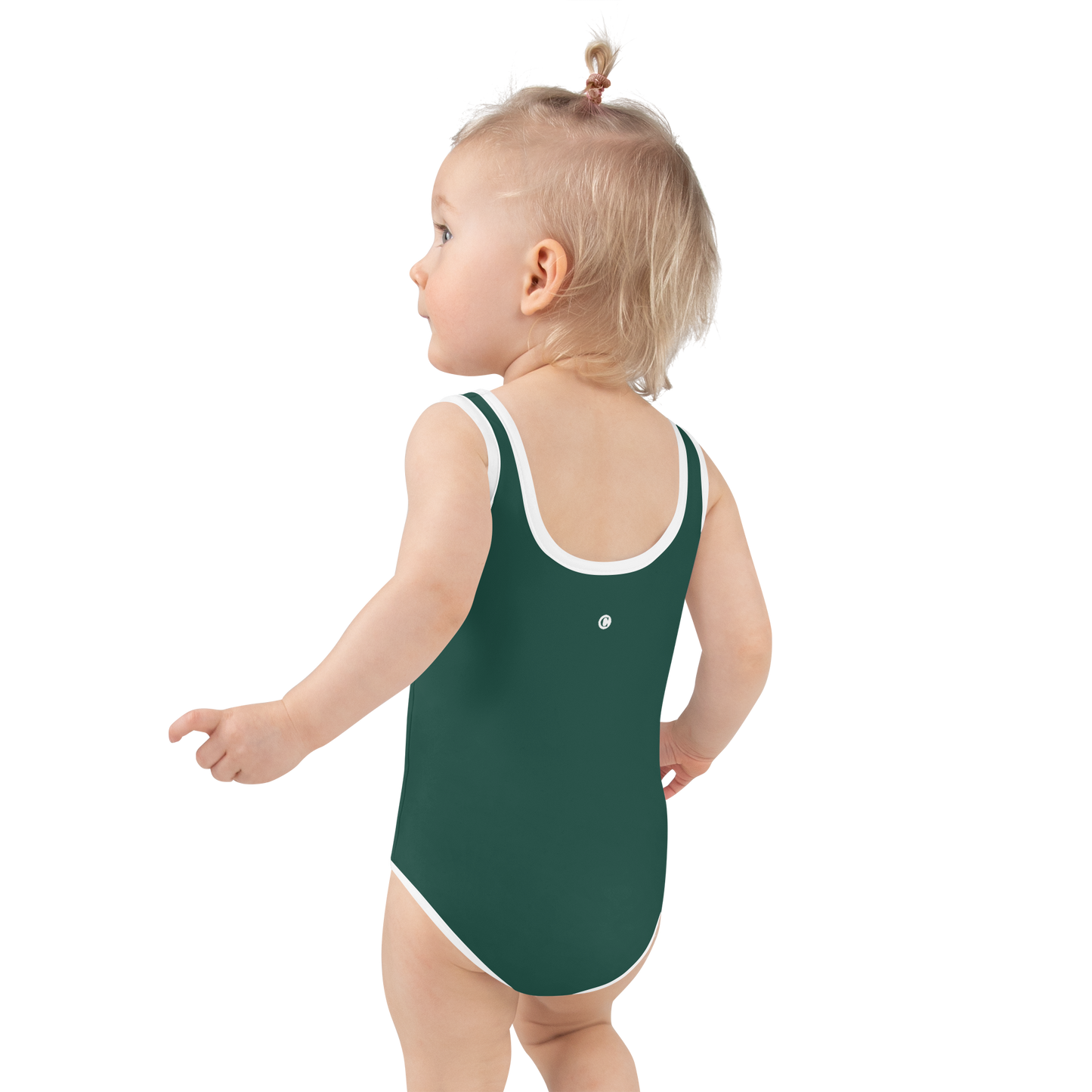 Michigan Upper Peninsula Toddler Swimsuit (w/ UP Outline) | Laconic Green