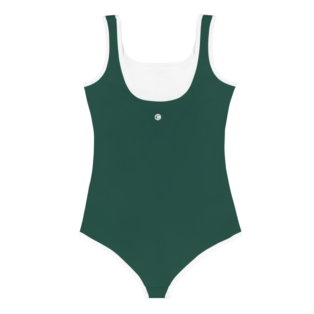 Michigan Upper Peninsula Toddler Swimsuit (w/ UP Outline) | Laconic Green