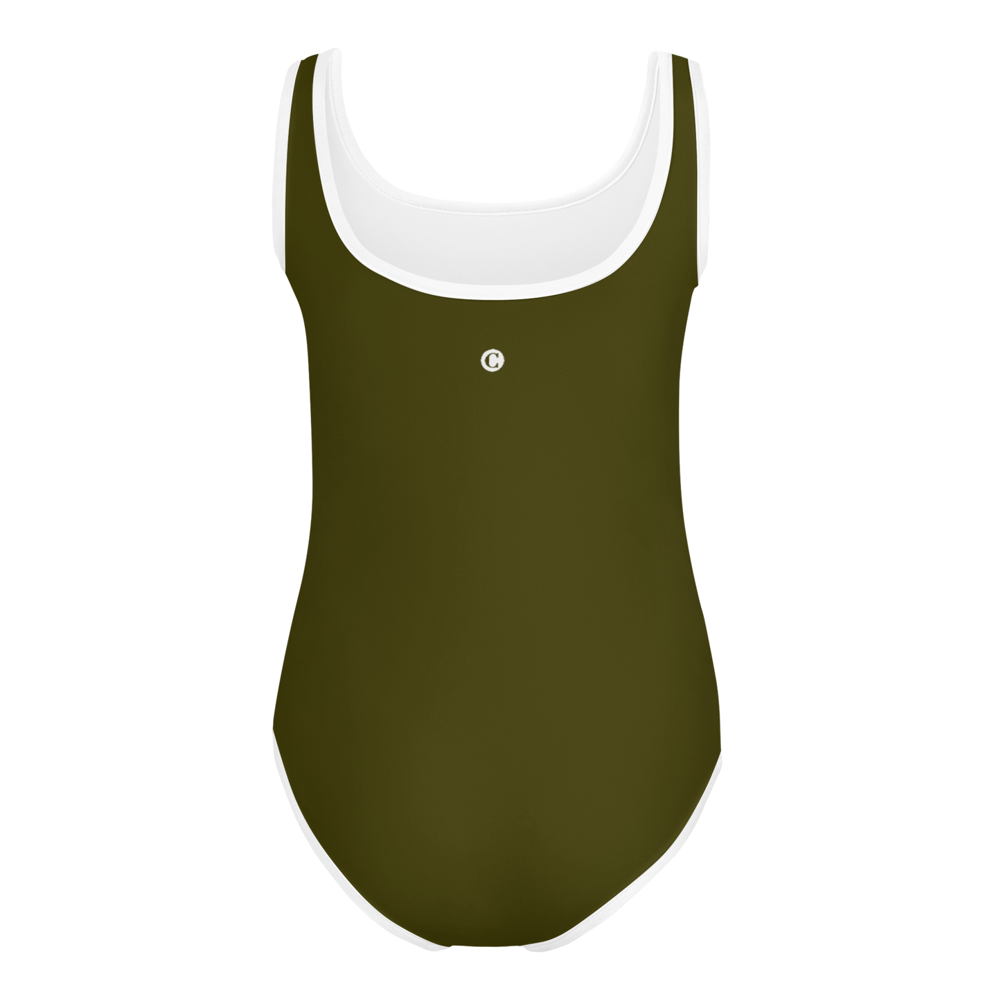 Michigan Upper Peninsula Toddler Swimsuit (w/ UP Outline) | Military Green