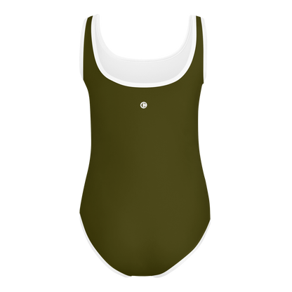 Michigan Upper Peninsula Toddler Swimsuit (w/ UP Outline) | Military Green