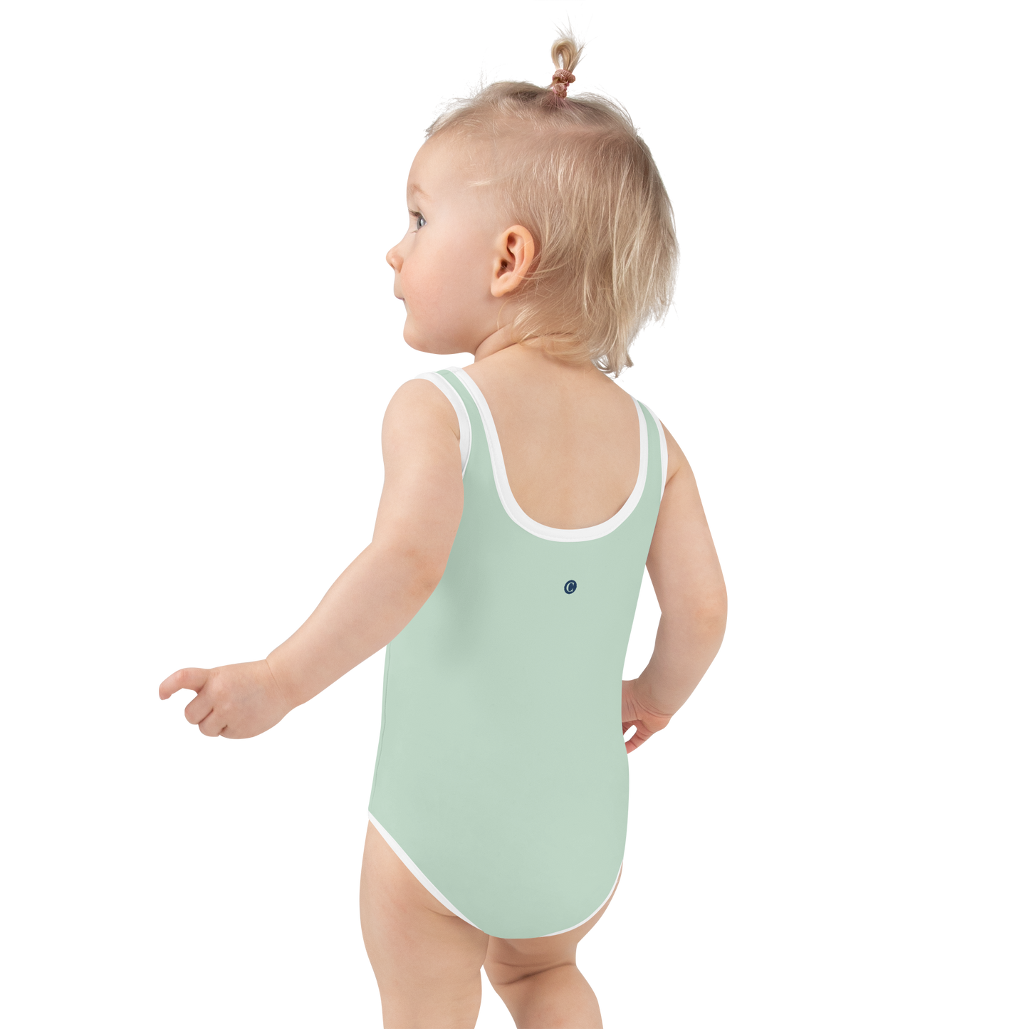 Michigan Upper Peninsula Toddler Swimsuit (w/ UP Outline) | Sea Green