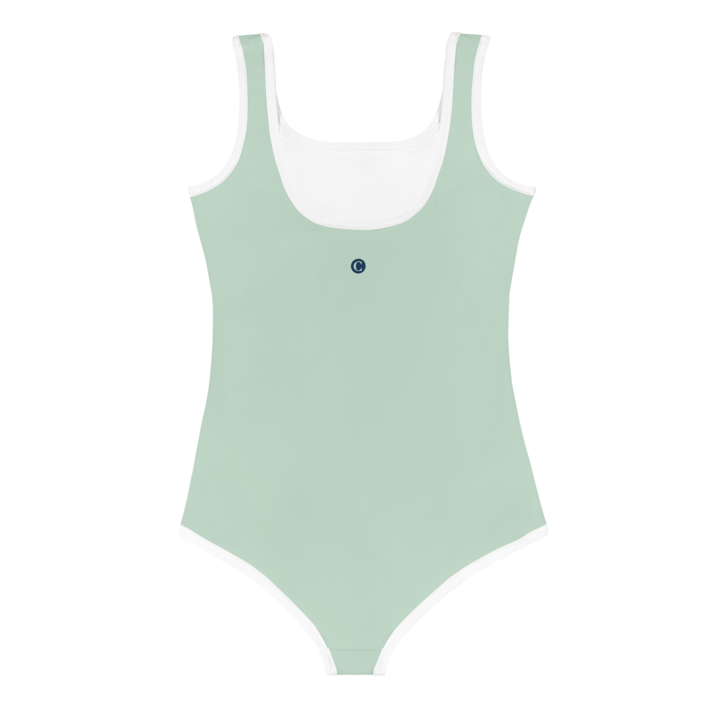 Michigan Upper Peninsula Toddler Swimsuit (w/ UP Outline) | Sea Green