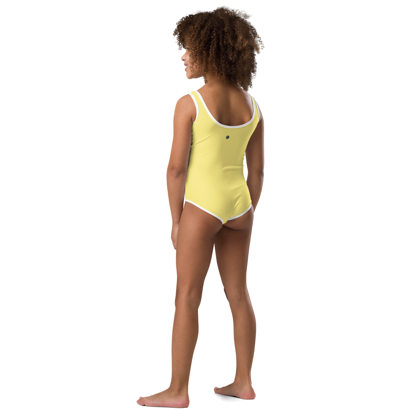 Michigan Upper Peninsula Toddler Swimsuit (w/ UP Outline) | Cherry Yellow