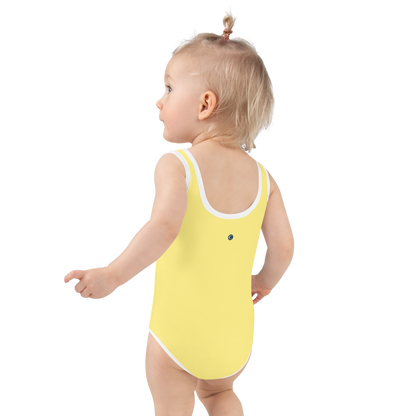 Michigan Upper Peninsula Toddler Swimsuit (w/ UP Outline) | Cherry Yellow