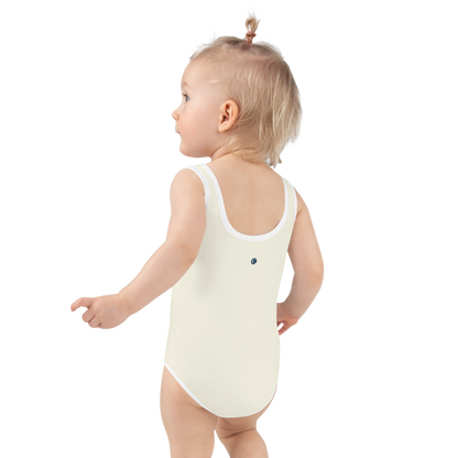 Michigan Upper Peninsula Toddler Swimsuit (w/ UP USA Flag) | Ivory White