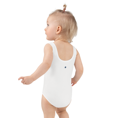 Michigan Upper Peninsula Toddler Swimsuit (w/ UP USA Flag) | Birch Bark White