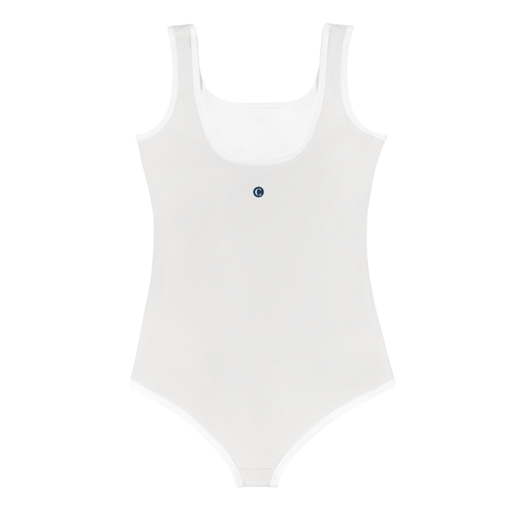 Michigan Upper Peninsula Toddler Swimsuit (w/ UP USA Flag) | Birch Bark White