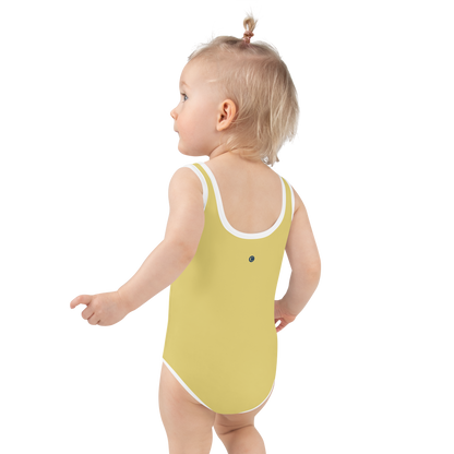 Michigan Upper Peninsula Toddler Swimsuit (w/ UP USA Flag) | Plum Yellow