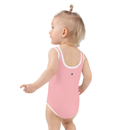 Michigan Upper Peninsula Toddler Swimsuit (w/ UP USA Flag) | Strawberry Pink