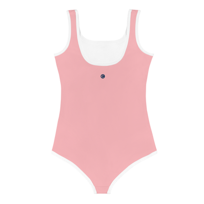 Michigan Upper Peninsula Toddler Swimsuit (w/ UP USA Flag) | Strawberry Pink