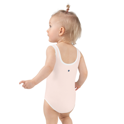 Michigan Upper Peninsula Toddler Swimsuit (w/ UP USA Flag) | Champagne Pink