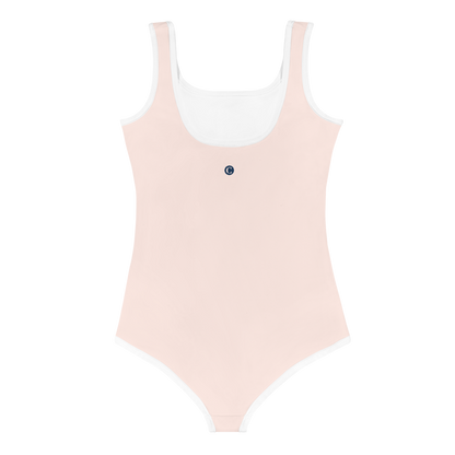 Michigan Upper Peninsula Toddler Swimsuit (w/ UP USA Flag) | Champagne Pink