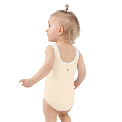 Michigan Upper Peninsula Toddler Swimsuit (w/ UP USA Flag) | Champagne White