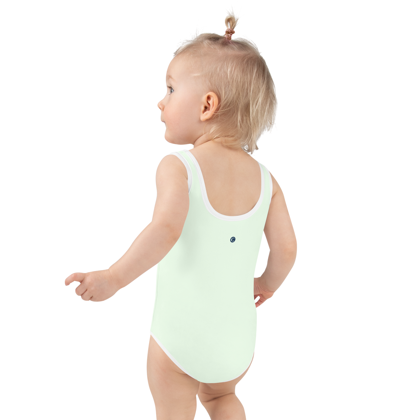 Michigan Upper Peninsula Toddler Swimsuit (w/ UP USA Flag) | Dew Green