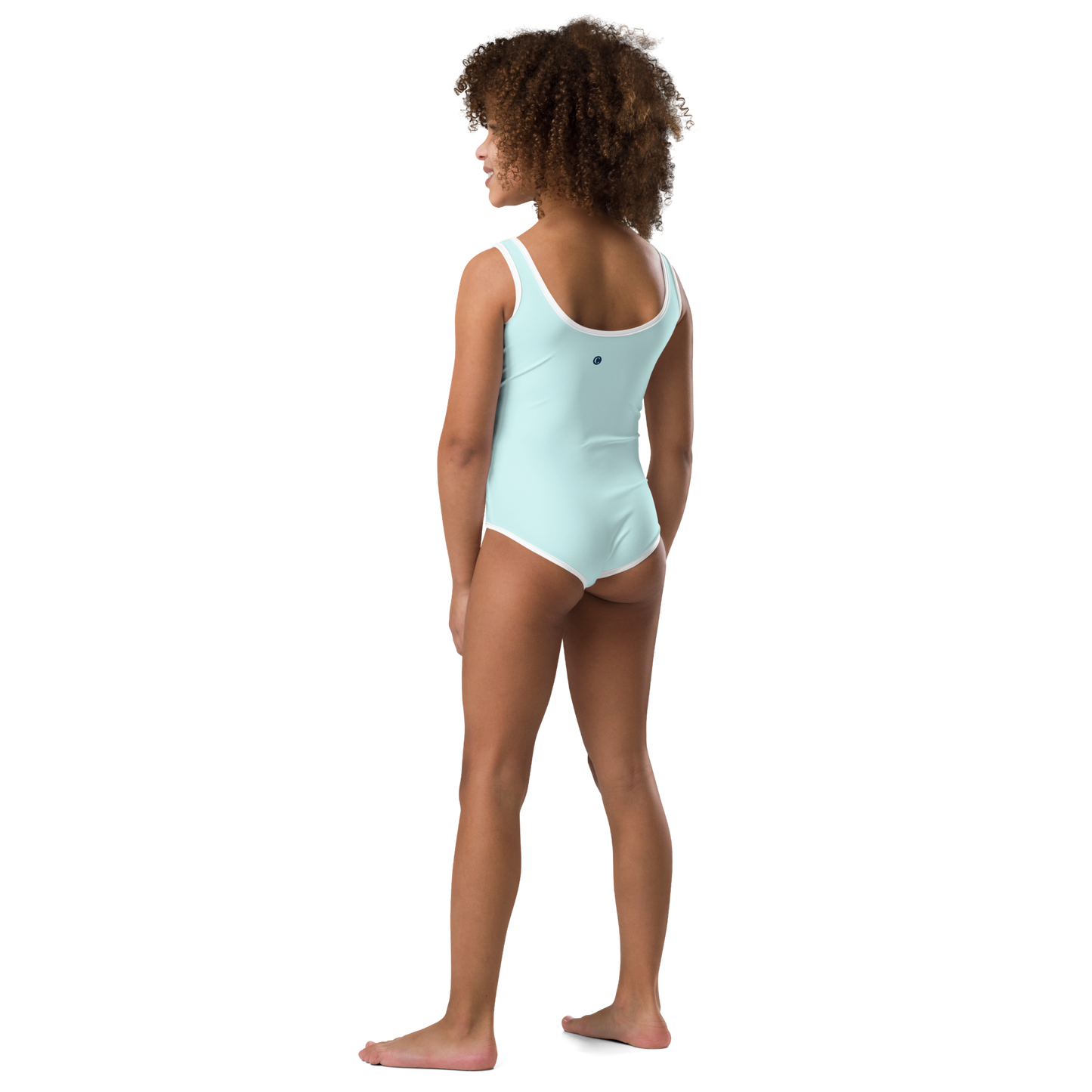 Michigan Upper Peninsula Toddler Swimsuit (w/ UP USA Flag) | Cyan