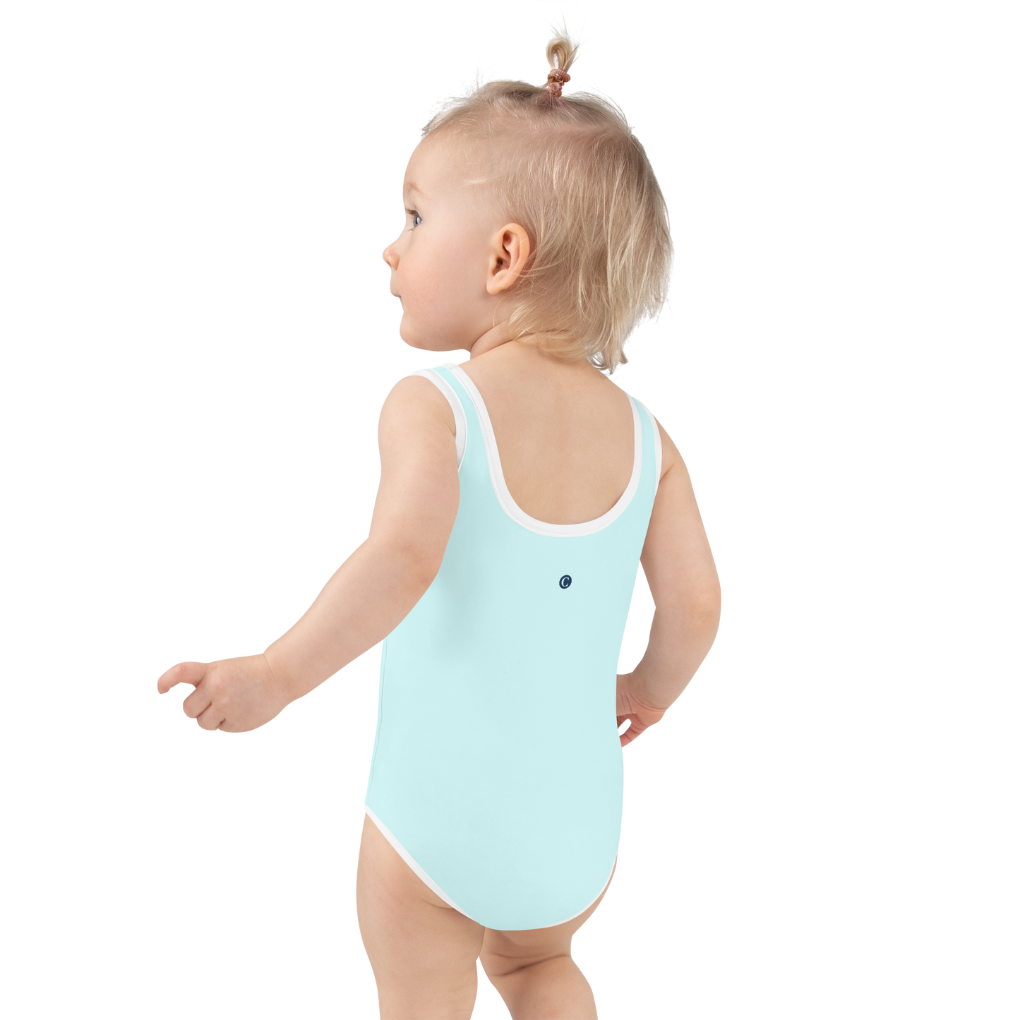 Michigan Upper Peninsula Toddler Swimsuit (w/ UP USA Flag) | Cyan