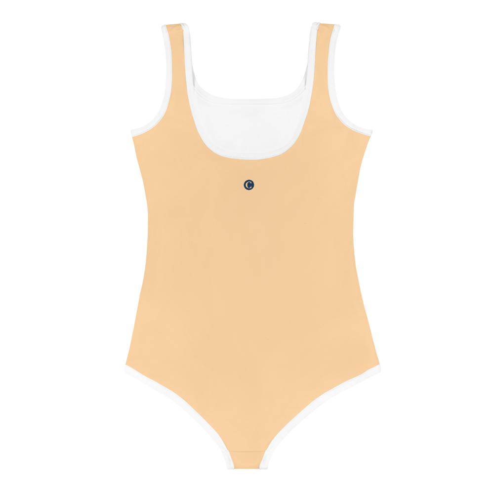 Michigan Upper Peninsula Toddler Swimsuit (w/ UP USA Flag) | Pale Apricot