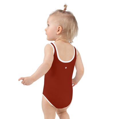 Michigan Upper Peninsula Toddler Swimsuit (w/ UP USA Flag) | Cherryland Red