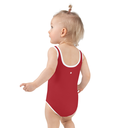 Michigan Upper Peninsula Toddler Swimsuit (w/ UP USA Flag) | Thimbleberry Red