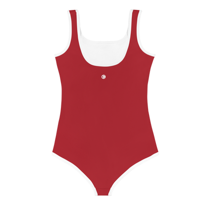 Michigan Upper Peninsula Toddler Swimsuit (w/ UP USA Flag) | Thimbleberry Red