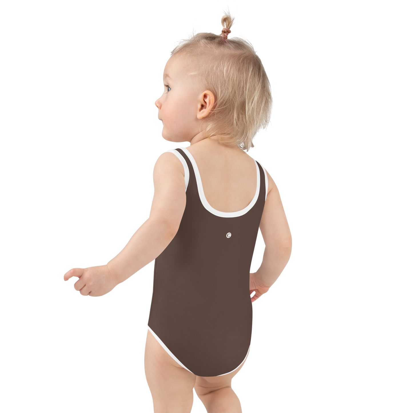 Michigan Upper Peninsula Toddler Swimsuit (w/ UP USA Flag) | Hickory Color