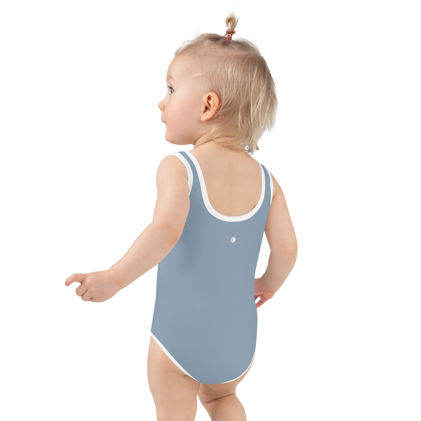 Michigan Upper Peninsula Toddler Swimsuit (w/ UP USA Flag) | B-24 Grey